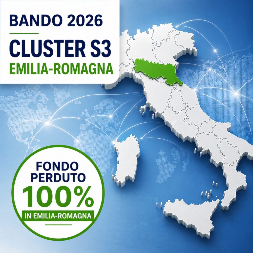 Il bando Emilia-Romagna 2026 per la promozione internazionale dei Cluster S3 sostiene le imprese con contributi a fondo perduto fino al 100%. Un’occasione strategica per sviluppare l’export, ampliare i mercati e rafforzare la competitività.