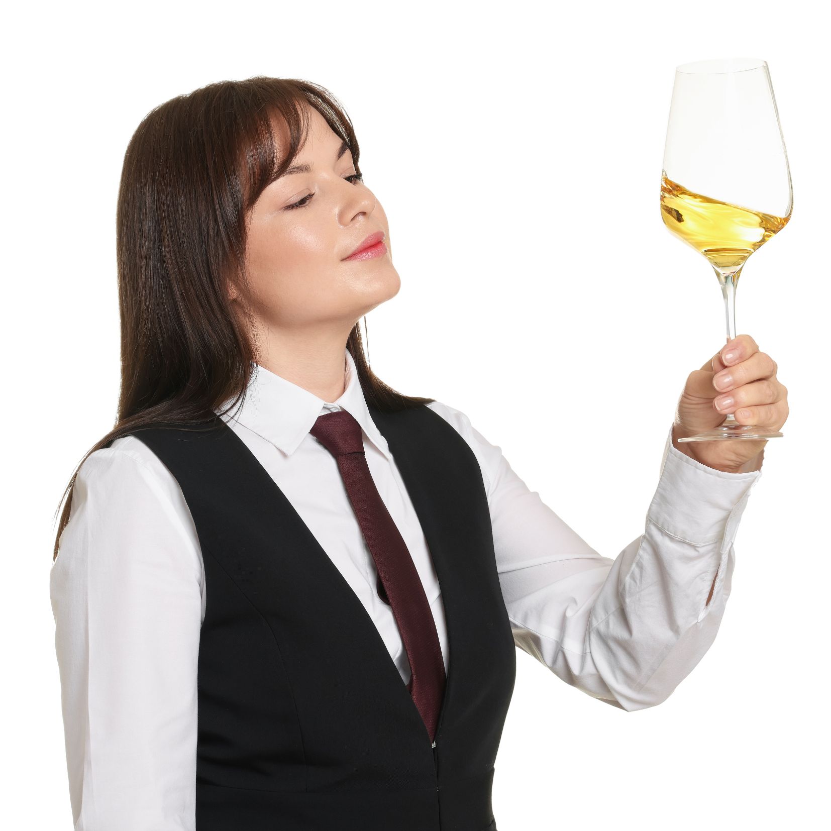 Sommelier virtuale multilingue che presenta un vino di cantina a un buyer internazionale